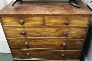 Victorian 2/3 chest of drawers, height 100 cm, width 113 cm,