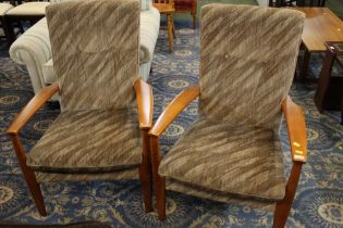 Two Parker Knoll mid century armchairs