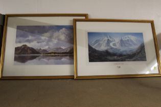 Mountain scene by D Rothwell Bailey and picture of Chamonix Mont-Blanc by Jean-Antoine Linck