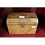 Inlaid wooden tea caddy