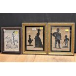 Two silhouette pictures and a print titled The Pickaboos Picnic