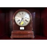 Wooden mantle clock with key