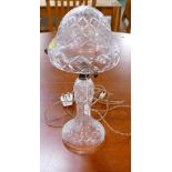 Glass lamp and shade,