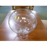 Oversized footed glass vase 40 cm high