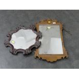 Fretwork mirror and hardwood octagonal mirror