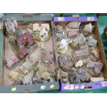 Two boxes of Lilliput Lane houses, Warwick Hall, Thatcher's Rest,