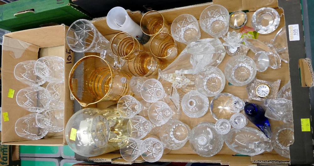 Two boxes of glassware,