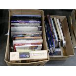 Two boxes of books, photography, crafts,