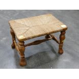 Rush topped footstool
