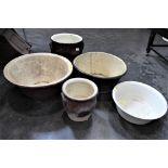 Two stoneware basins,