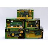 Five Britain's (ERTL) farm models, John Deer tractor 8330, Tractor 6125R, tractor 9530,