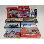 Box of Airfix and Heller model aeroplane kits