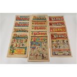 Thirteen vintage Beano comics, No's 545, 597, 649, 701, 753, 805, 858, 910, 1118, 1171, 1223,