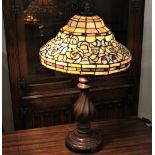 Tiffany style lamp shade with metal twisted base,