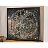 Framed map of The Universe with star systems,