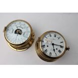 Brass ships clock by Hermle and brass ships barometer