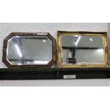 Gilt framed rectangular wall mirror, 90 cm x 65 cm,