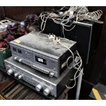 WITHDRAWN - Phillips 602 stereo receiver and stereo cassette deck Model N2533 with speakers and