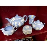 Wedgwood Jasperware teapot, milk,
