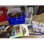 Two boxes of vinyl LPs and boxed sets, Frank Sinatra, John Denver,