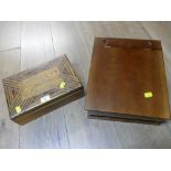 Wooden stationery box and handmade inlaid storage box