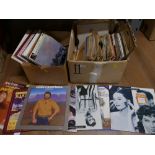 Two boxes of vinyl and Bakelite albums