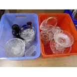 Two boxes of glassware