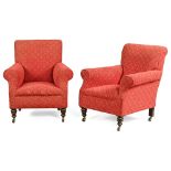 A pair of early 20th century armchairs,