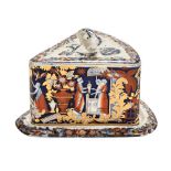 A Victorian Imari patterned cheese dish with cover. (see illustration).