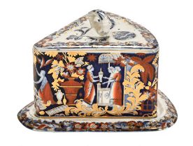 A Victorian Imari patterned cheese dish with cover. (see illustration).