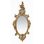 A George III Chippendale period giltwood framed mirror,