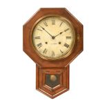 A 19th century stained frame wall clock,