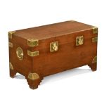 A camphorwood brass bound trunk, with brass hinges and locks.