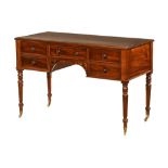 A 19th century mahogany dressing table or desk, with five drawers,