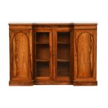 A William IV rosewood inverted breakfront side cabinet,