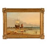 Henry Thomas Dawson (1842-1918), beach scene with fishing boats,