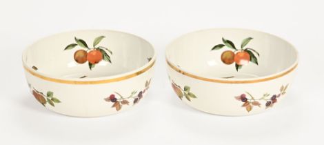A pair of Royal Worcester Evesham patterned fruit bowls. Diameter 25 cm.