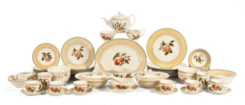 A Johnston Brothers fruit decorated dinner service, seventy four pieces, dishwasher proof.