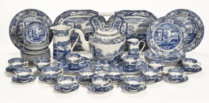 A mixed collection of Spode Italian design blue and white part dinner and tea services,