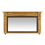 A Regency rectangular overmantel mirror,