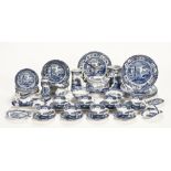 A mixed collection of Spode Italian design blue and white dinner and tea services,