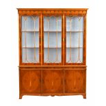 A Charles Barr yew wood bookcase/display cabinet,