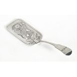 A George IV Dublin silver fish slice 1821, maker probably Richard Whitford, but also marked WF.