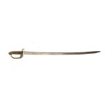 British Victorian 1822 pattern Infantry Officers sword, with brass hilt with crowned V.R.