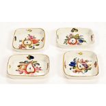 A set of four hand painted Herend ashtrays, with fruit and floral decoration. Each 8.