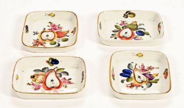 A set of four hand painted Herend ashtrays, with fruit and floral decoration. Each 8.