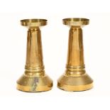 A large pair of brass ecclesiastical pricket candlesticks. Height 30 cm.