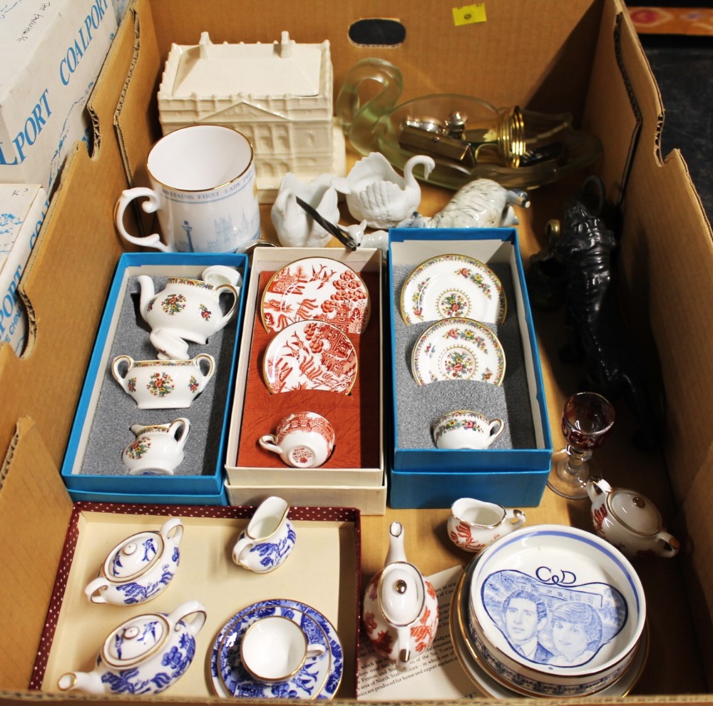 Coalport miniature cups, saucers, teapots, ornaments, - Image 2 of 2