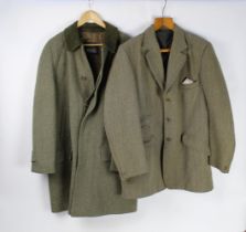 A Grenfell Derby Tweed three quarter length jacket +/- Size M and a Matlock & Brown Keepers Tweed