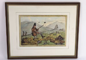 A late 19th century etching by William Heath "The Moors Plate No.